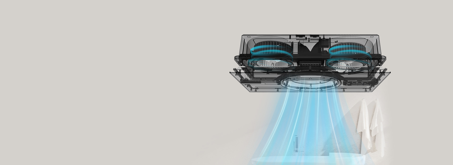 双核动力强，澎湃送风换气 强劲动力的直...